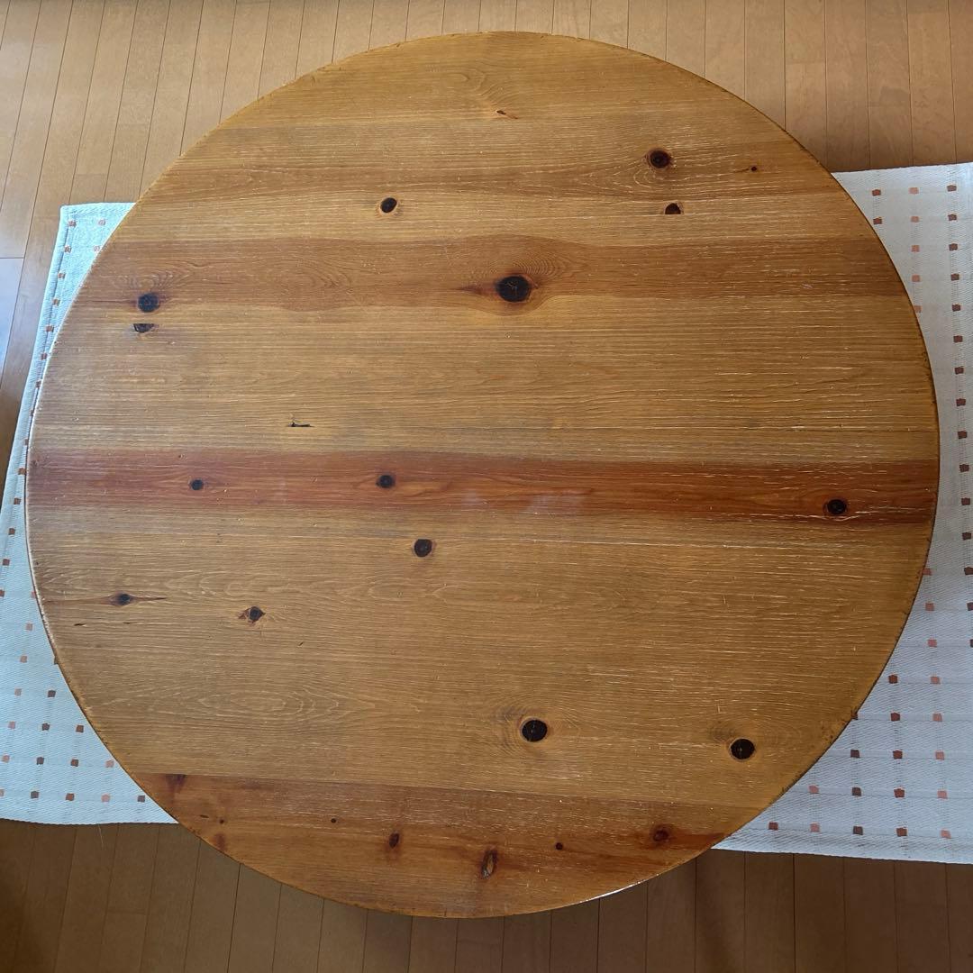 木製円形座卓 直径140cm、高さ33.5cm