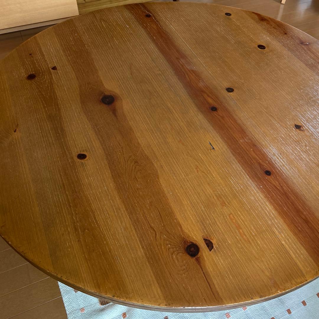 木製円形座卓 直径140cm、高さ33.5cm