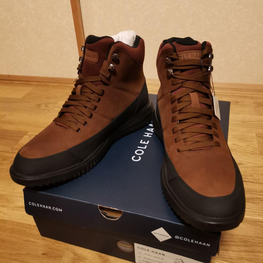 気まぐれ値下 新品)コールハーン GRAND+HIKER WP 茶 25.5