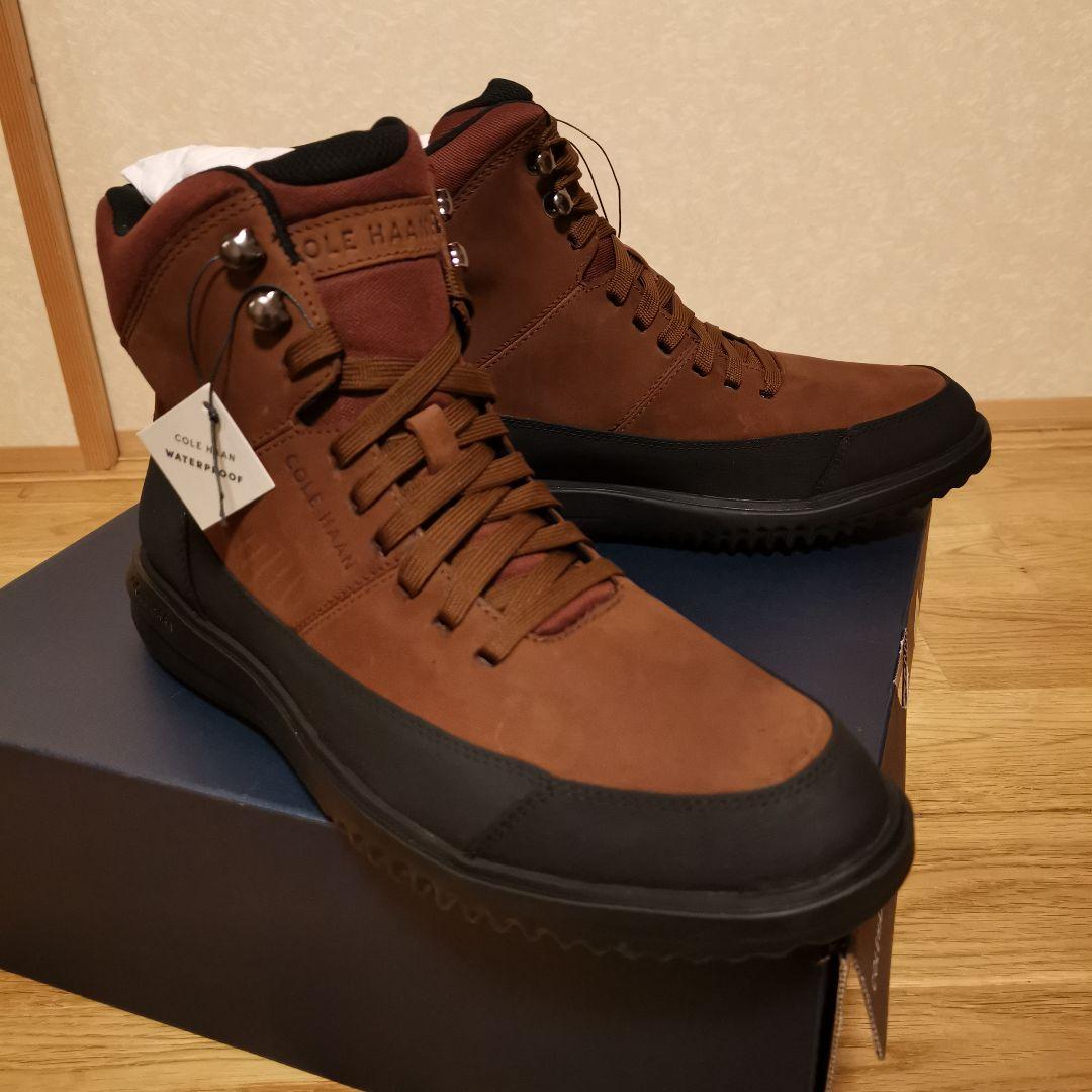 気まぐれ値下 新品)コールハーン GRAND+HIKER WP 茶 25.5