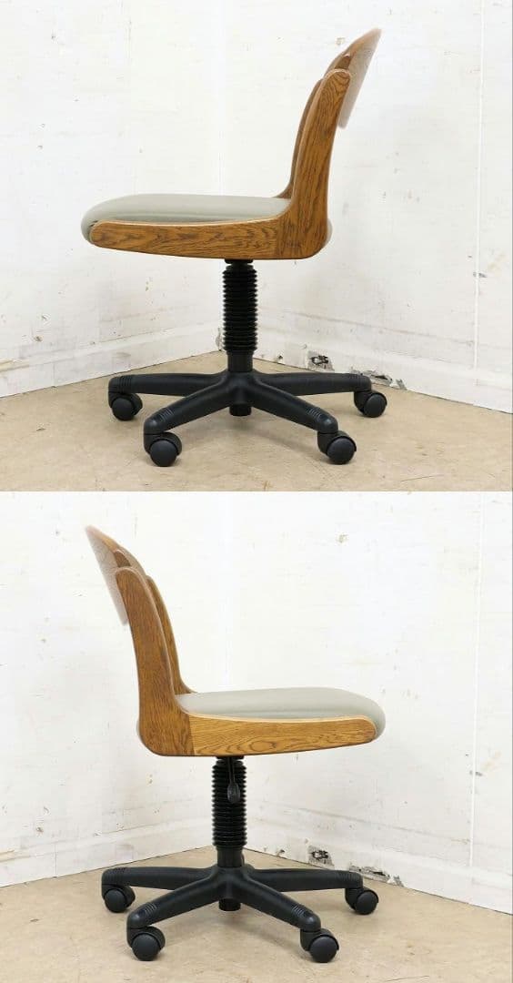 浜本工芸・デスクチェア・ナラ材・昇降式