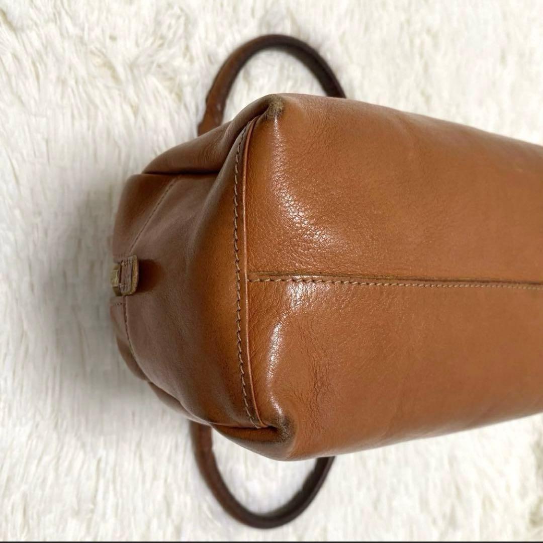 イルビゾンテ　ショルダーバッグ 2way ハンドバッグ　ミニボストン　ヌメ革 茶