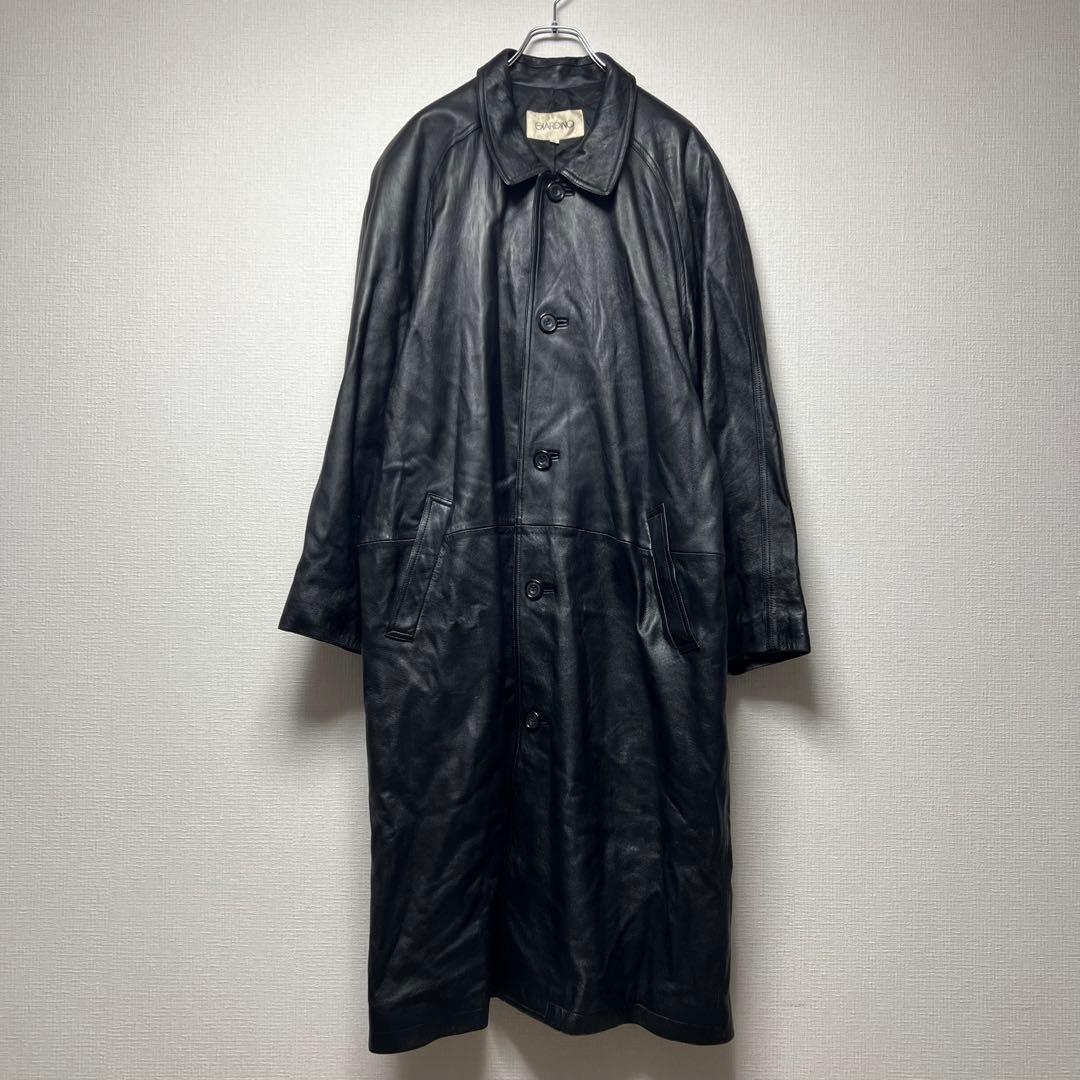 極上オールレザー✨ ラムレザーロングコート アウター 羊革 本革 メンズ モード