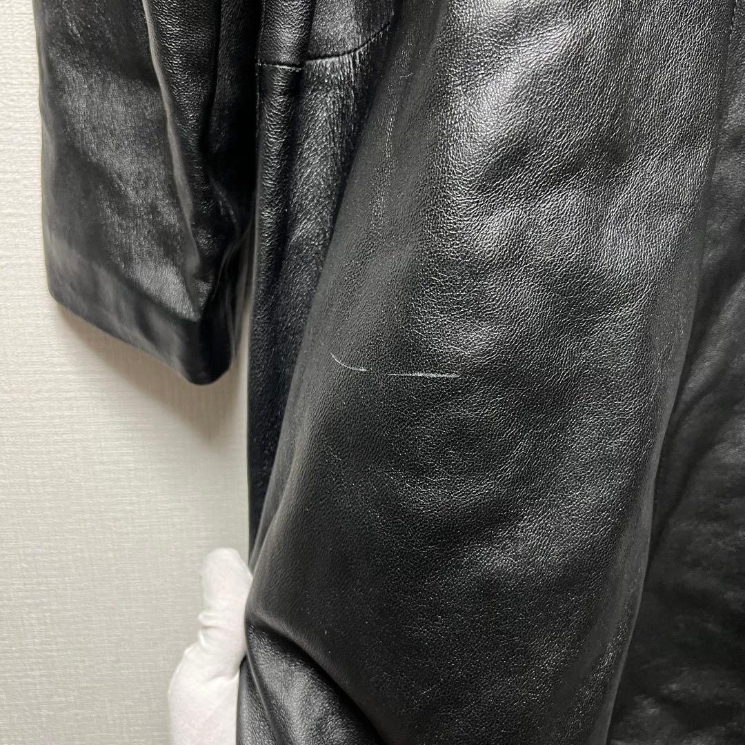 極上オールレザー✨ ラムレザーロングコート アウター 羊革 本革 メンズ モード