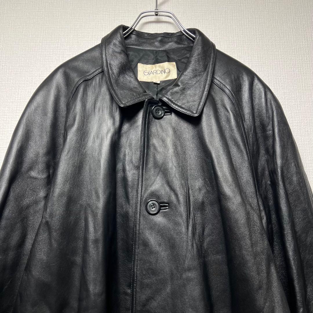 極上オールレザー✨ ラムレザーロングコート アウター 羊革 本革 メンズ モード