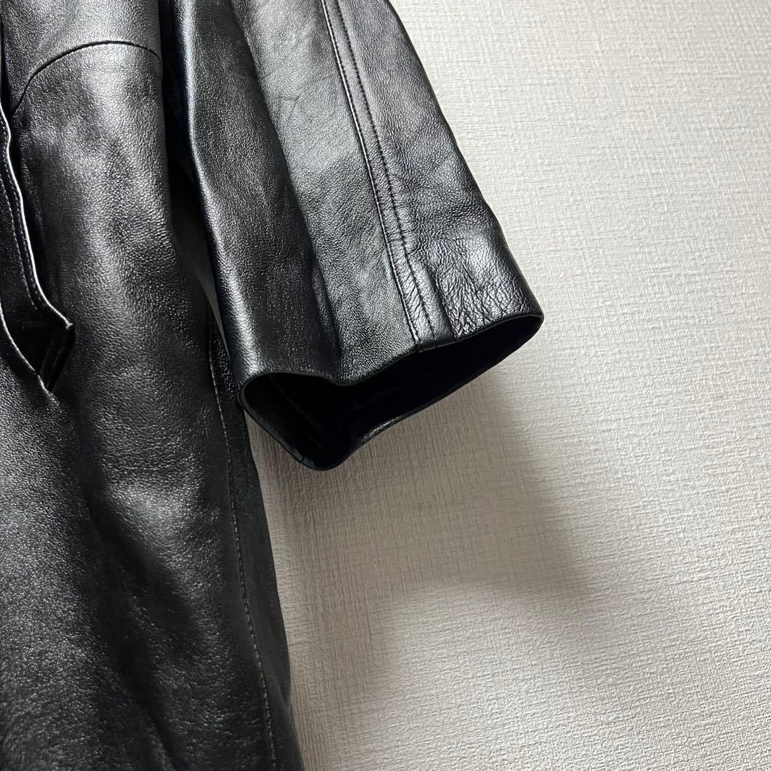 極上オールレザー✨ ラムレザーロングコート アウター 羊革 本革 メンズ モード