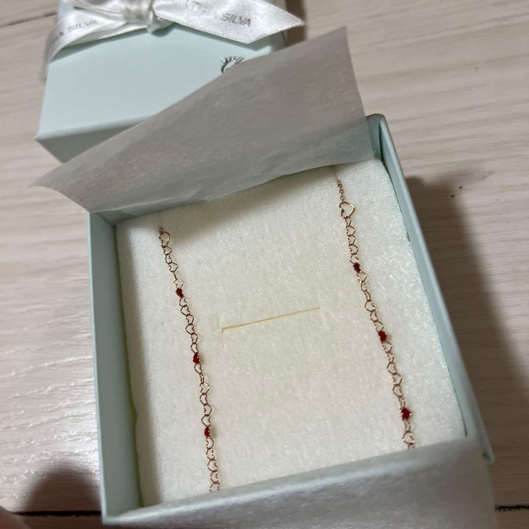 新品　K10 サマンサシルヴァ ゴールド アメリカンピアス ハート　ラブチェーン