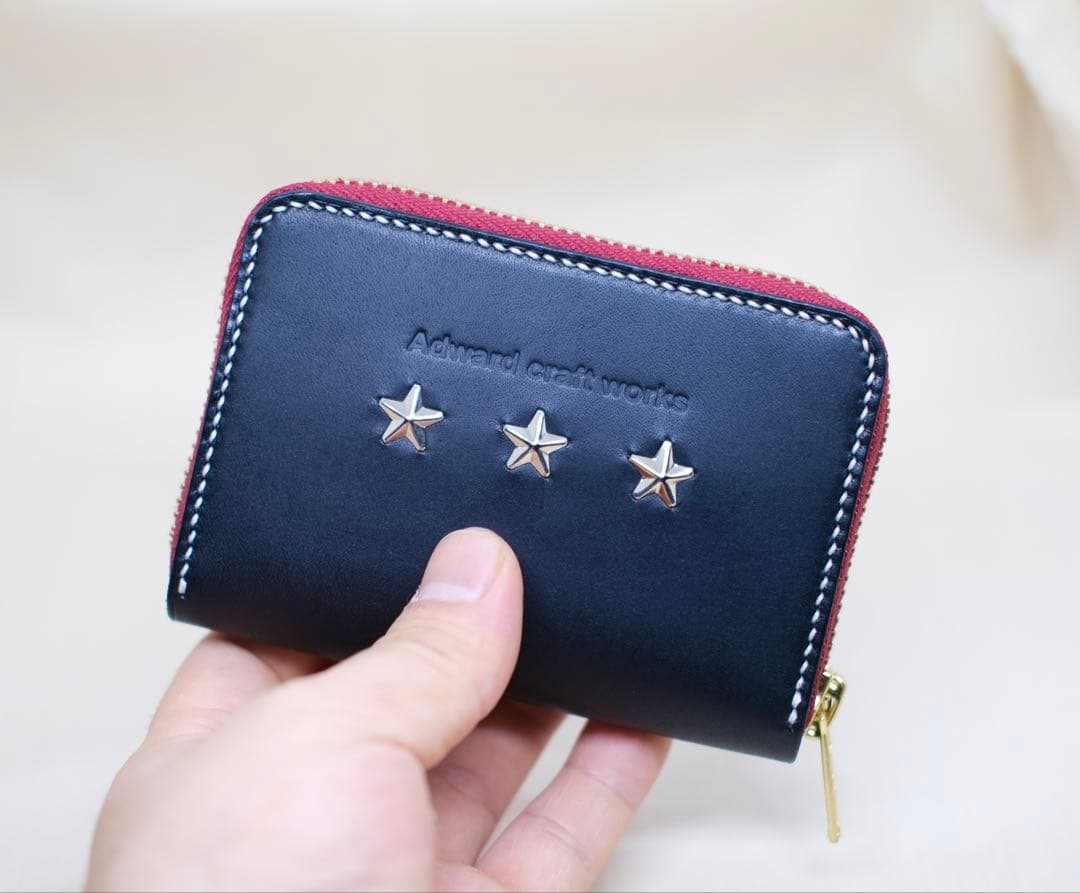 オイルレザー ラウンドファスナー ミニウォレット