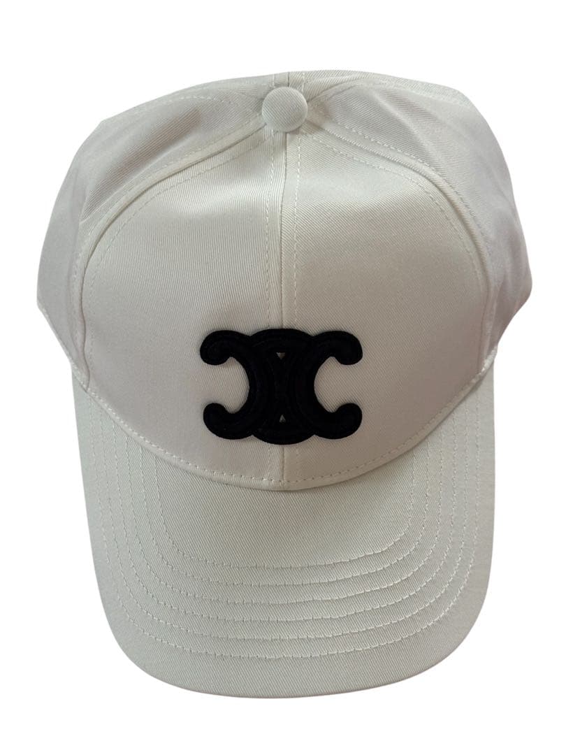 ホワイト キャップ ロゴ付き 調整可能
