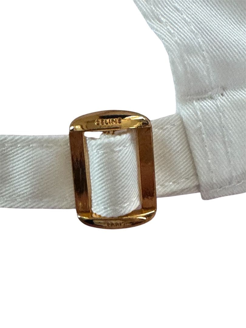 ホワイト キャップ ロゴ付き 調整可能