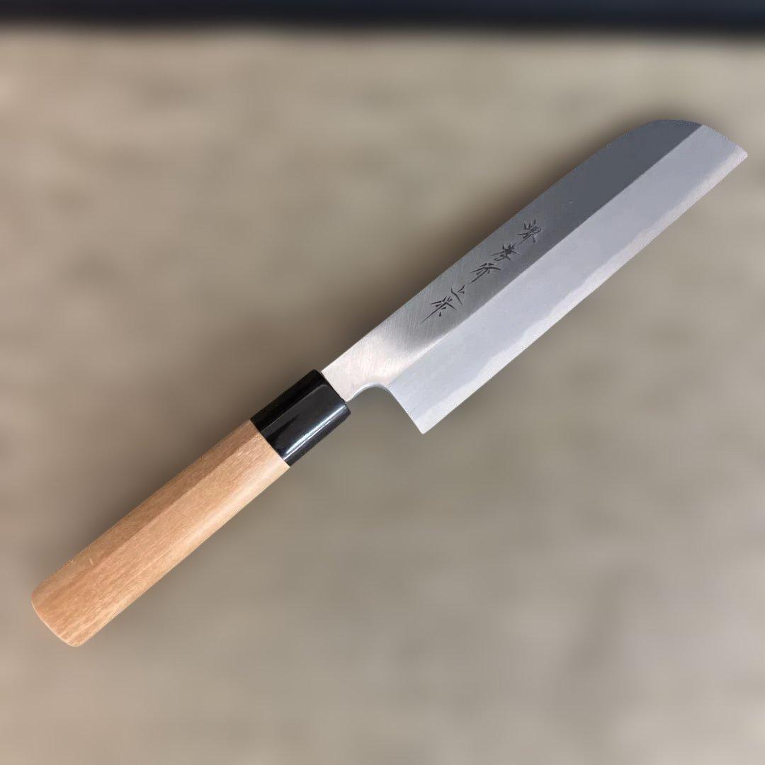 【新品未使用】堺孝行　和包丁本霞研シリーズ 鎌形薄刃210ｍｍ