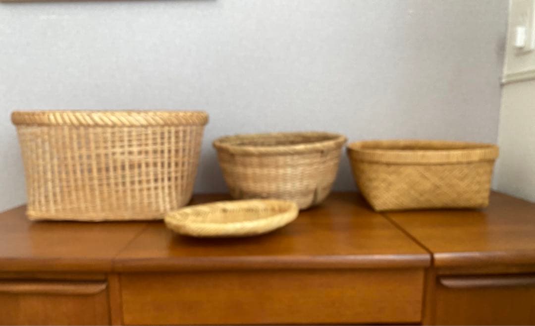 竹かご　竹細工　3個セット　民藝　KOHORO 竹ざるるおまけ付