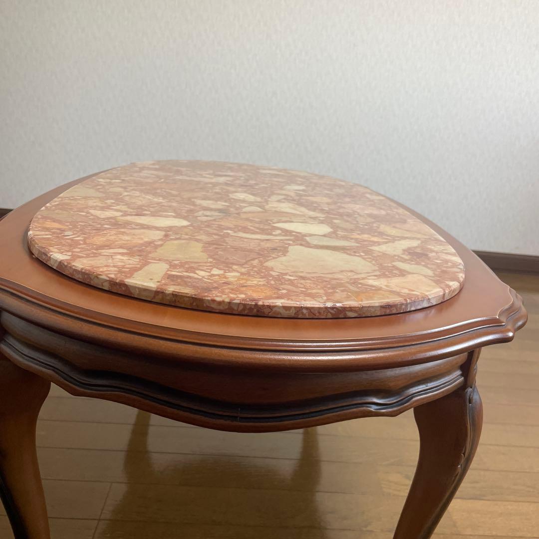 イタリア製 大理石 センターテーブル 猫足