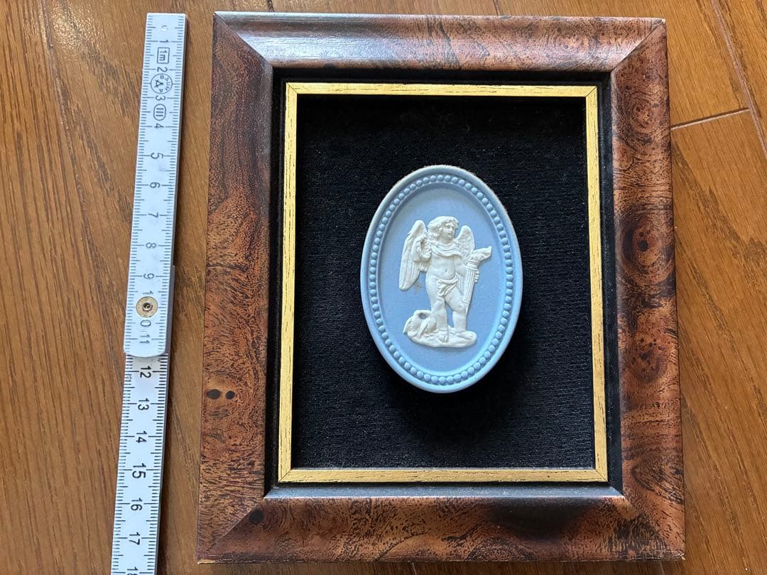  ウェッジウッド　陶板　壁掛け　ジャスパー　ブルー　額縁　絵画