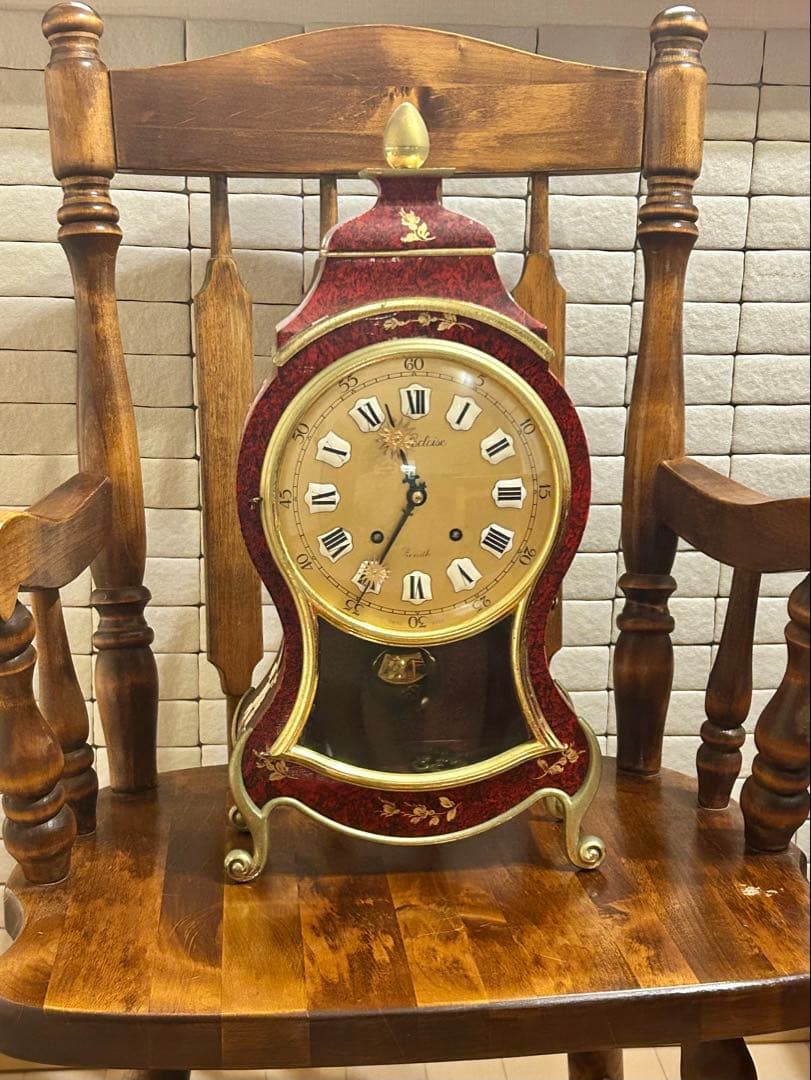 ZENITH ヌーシャテル・クロック 置き時計 ゼンマイ式 希少 稼働品