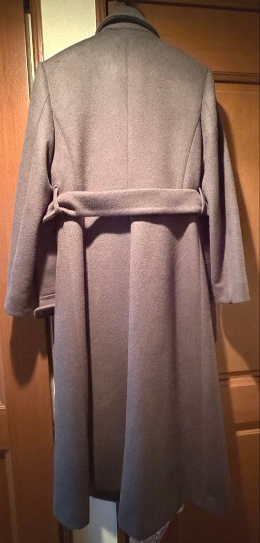 ESTNATION ベルテッドロングコート ベルト付き　チャコールグレー