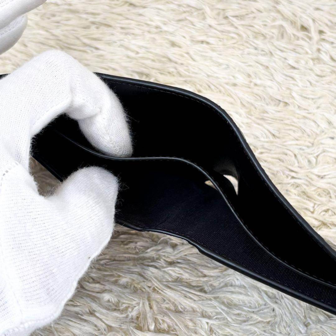 希少【未使用級】バレンシアガ 二つ折り財布 シワ加工 ブラック 594315