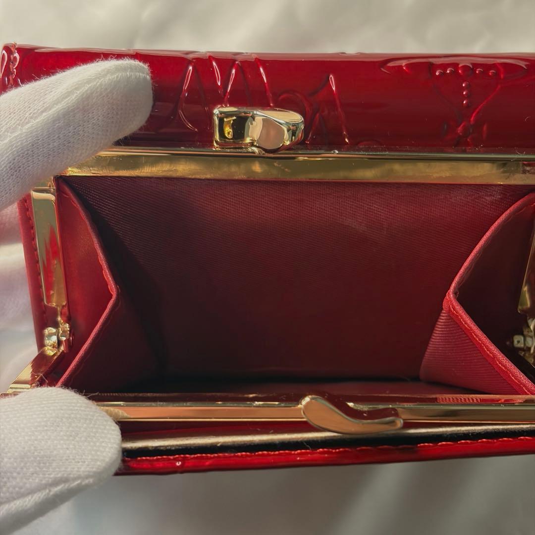 Vivienne Westwood 三つ折財布 エナメル レッド がま口 オーブ