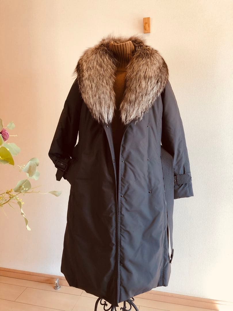 ダーマコレクション フォックスファー ダウンロングコート2way S〜M