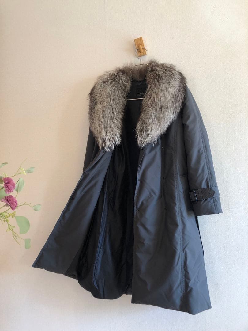 ダーマコレクション フォックスファー ダウンロングコート2way S〜M