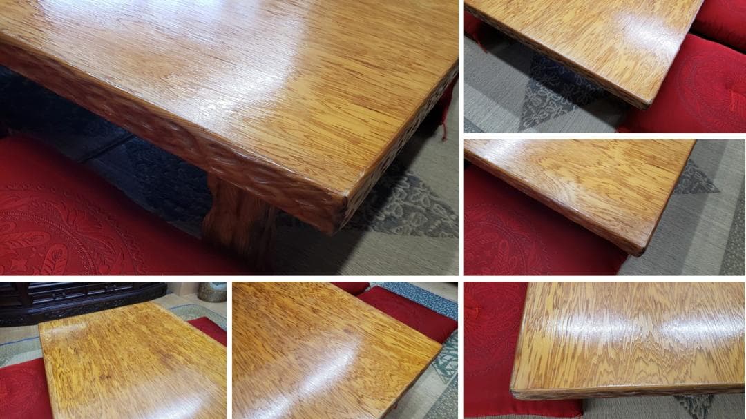 トイプーB22　屋久杉　座卓　座布団付き　和室セット