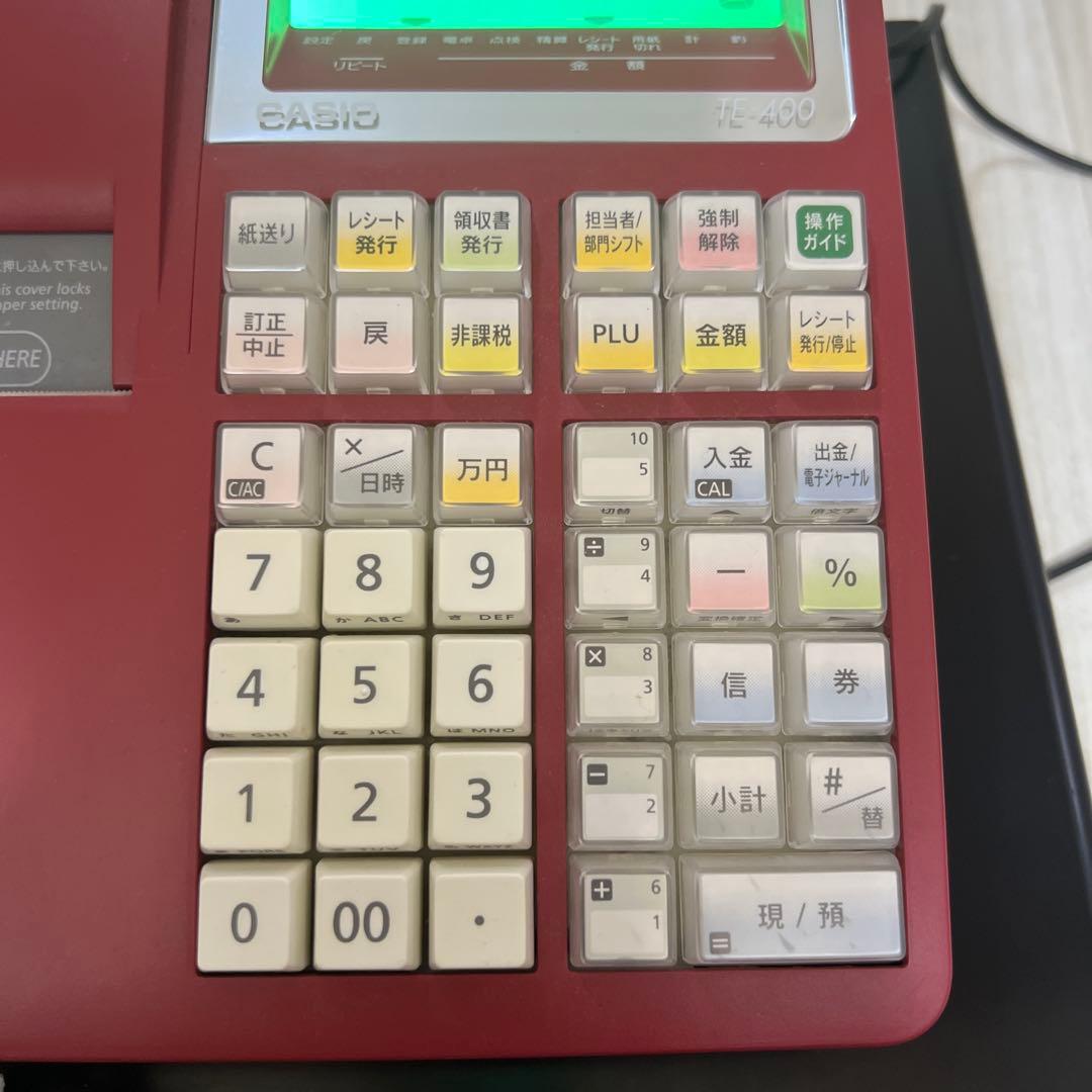権*六様 CASIO カシオ レジスター TE-400 レッド