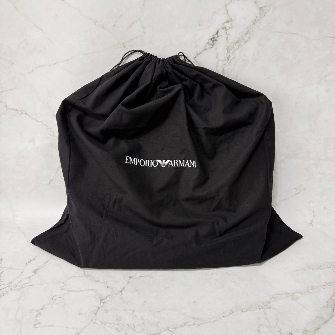 【美品】 EMPORIO ARMANI プリント ロゴ ポーチ付き トートバッグ