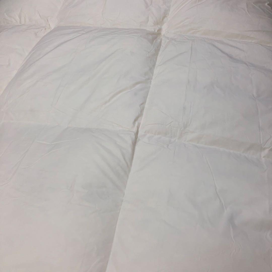 羽毛布団 シングル ポーランド産ホワイトマザーグース 軽量生地 生成