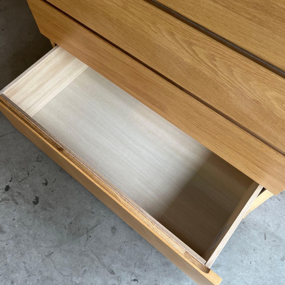 栗おこわ★無印 木製チェスト４段　オーク材