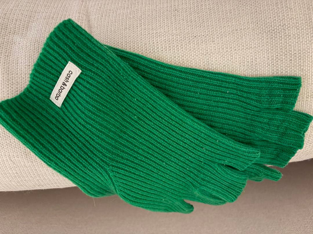 cash&barba ウーステッドカシミヤ 150 ポロカラー V Green