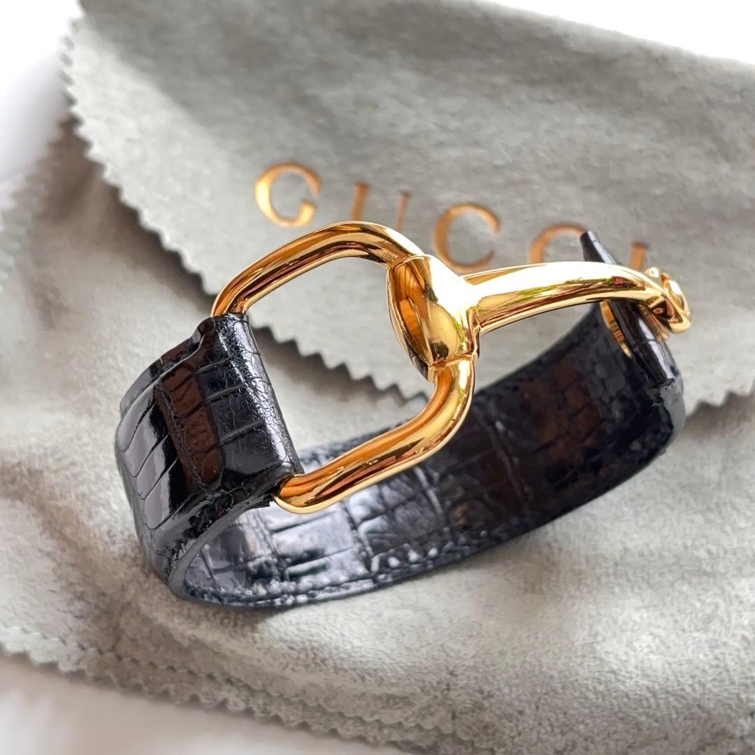 【レア美品ヴィンテージ】GUCCI ホースビット ブレスレット バングル レザー