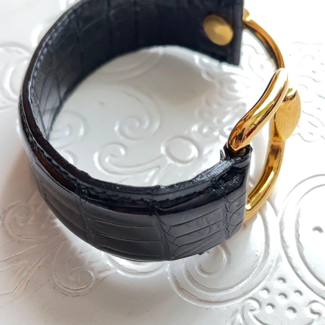 【レア美品ヴィンテージ】GUCCI ホースビット ブレスレット バングル レザー