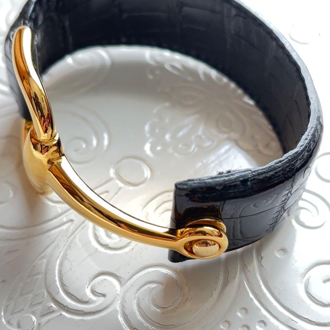 【レア美品ヴィンテージ】GUCCI ホースビット ブレスレット バングル レザー