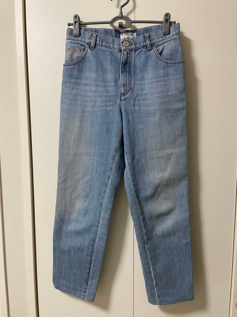 CHANEL シャネル ココステッチ ツイードラインデニムパンツ
