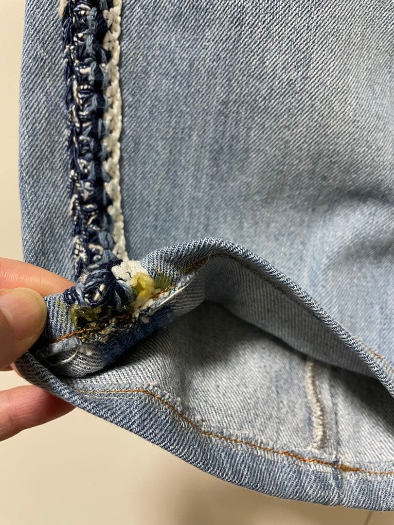 CHANEL シャネル ココステッチ ツイードラインデニムパンツ