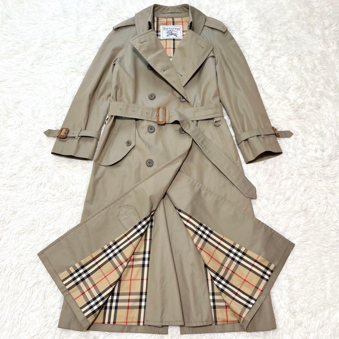 美品✨️バーバリーズ トレンチコート ギャバジン生地 カーキ ノバチェック M