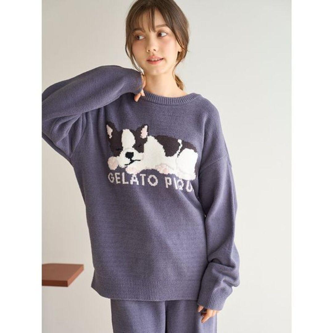 ジェラートピケフレンチブルドッグプルオーバー。ロングパンツ