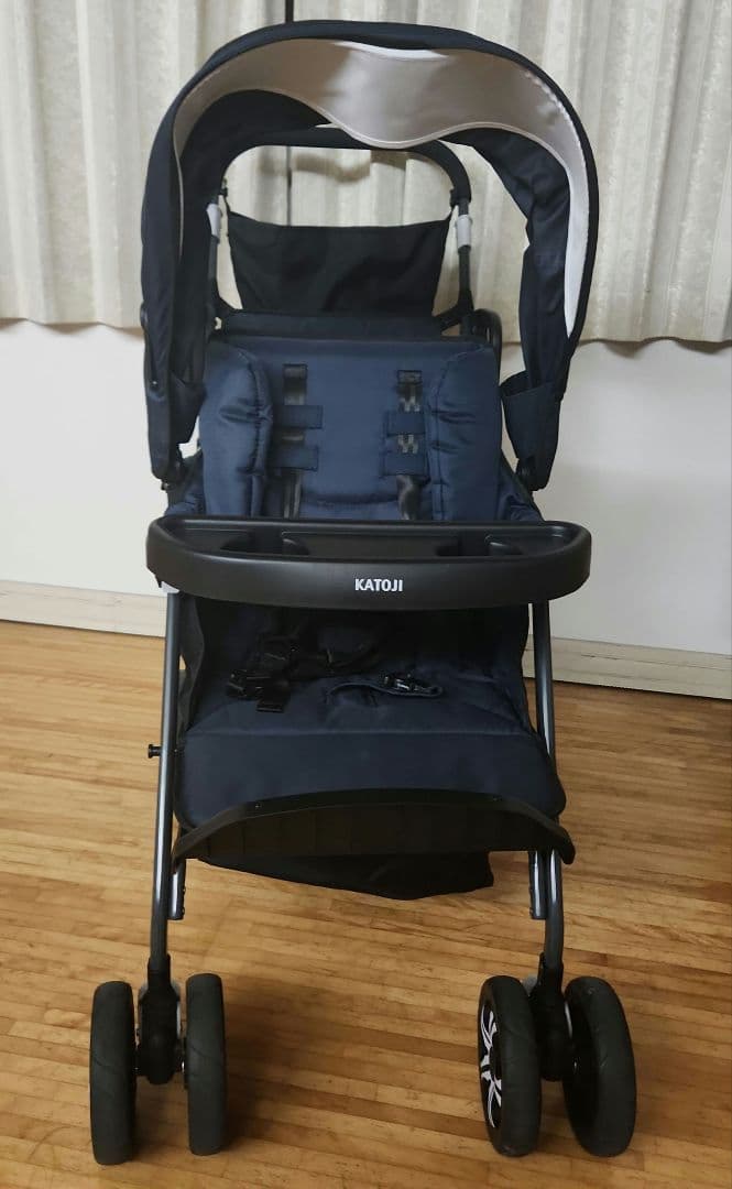 カトージ（KATOJI）の二人乗りベビーカー+付属の未使用レインカバー付き！！
