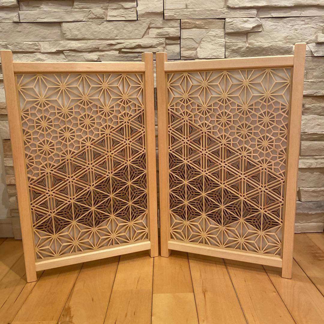 ⑦組子細工　衝立　パーテーション　伝統工芸品