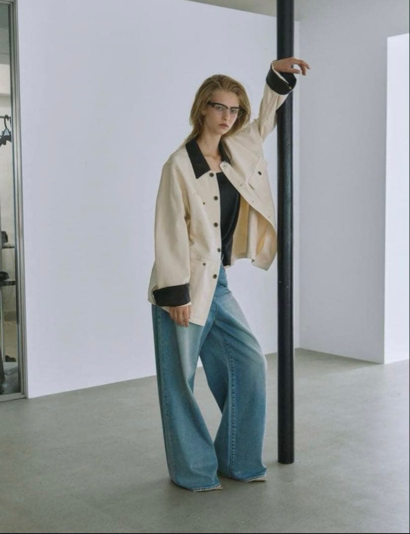 シールームリン　ECO Leather collar カバーオール　アイボリー