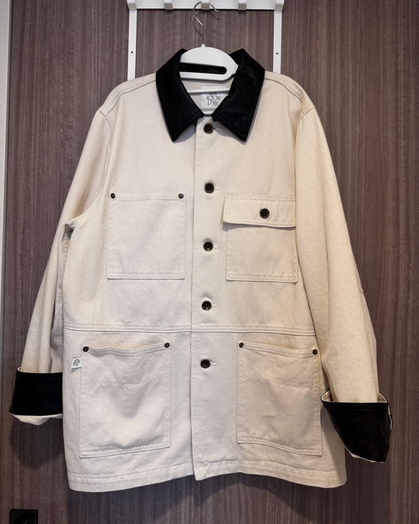 シールームリン　ECO Leather collar カバーオール　アイボリー