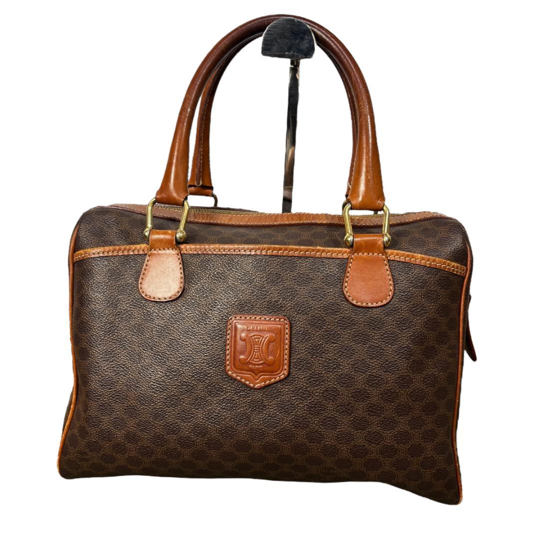 CELINE セリーヌ マカダム　レザー　ボストンバッグ　ハンドバッグ