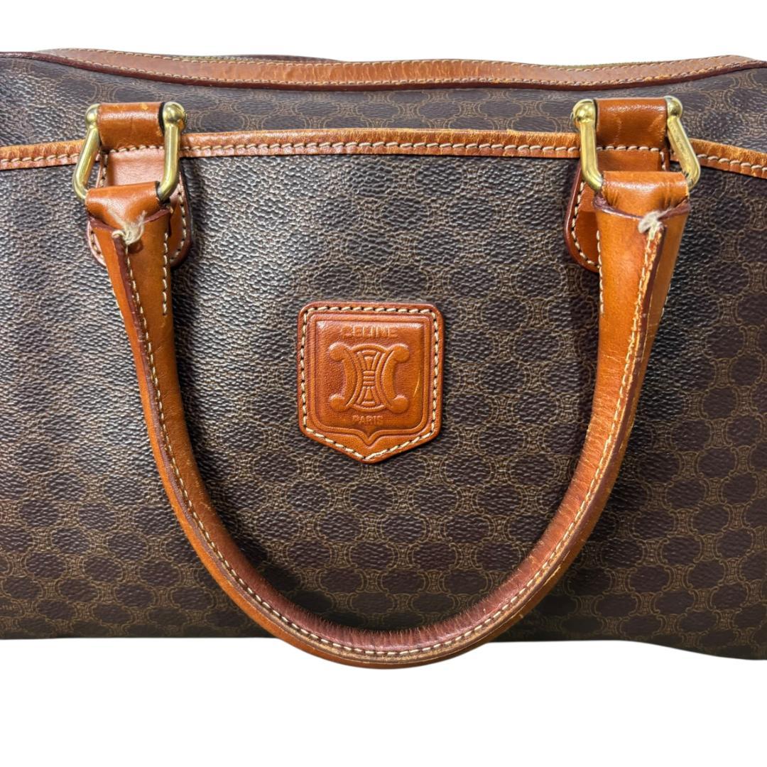 CELINE セリーヌ マカダム　レザー　ボストンバッグ　ハンドバッグ