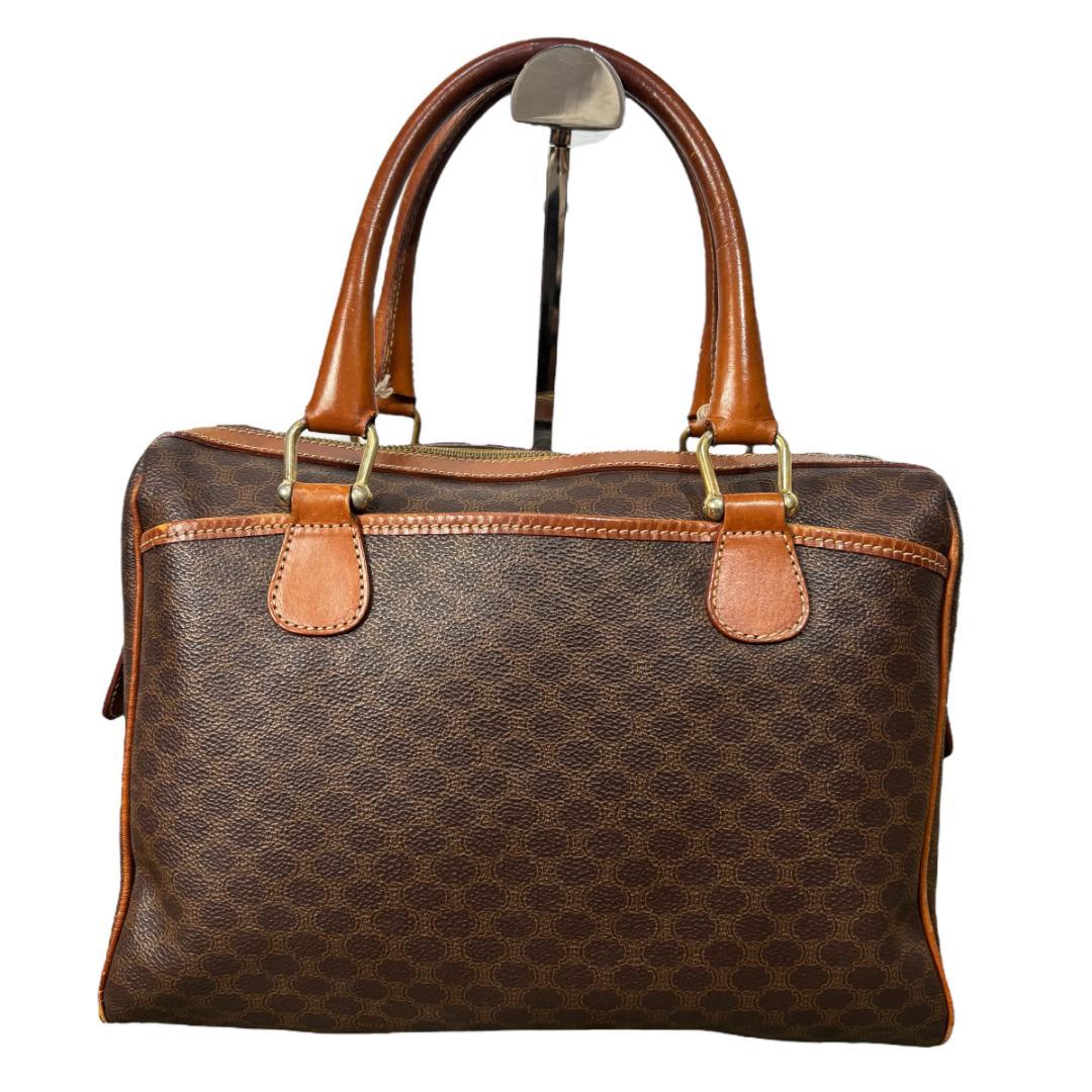 CELINE セリーヌ マカダム　レザー　ボストンバッグ　ハンドバッグ