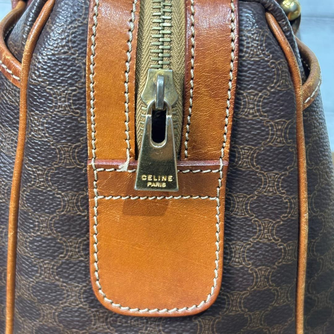 CELINE セリーヌ マカダム　レザー　ボストンバッグ　ハンドバッグ