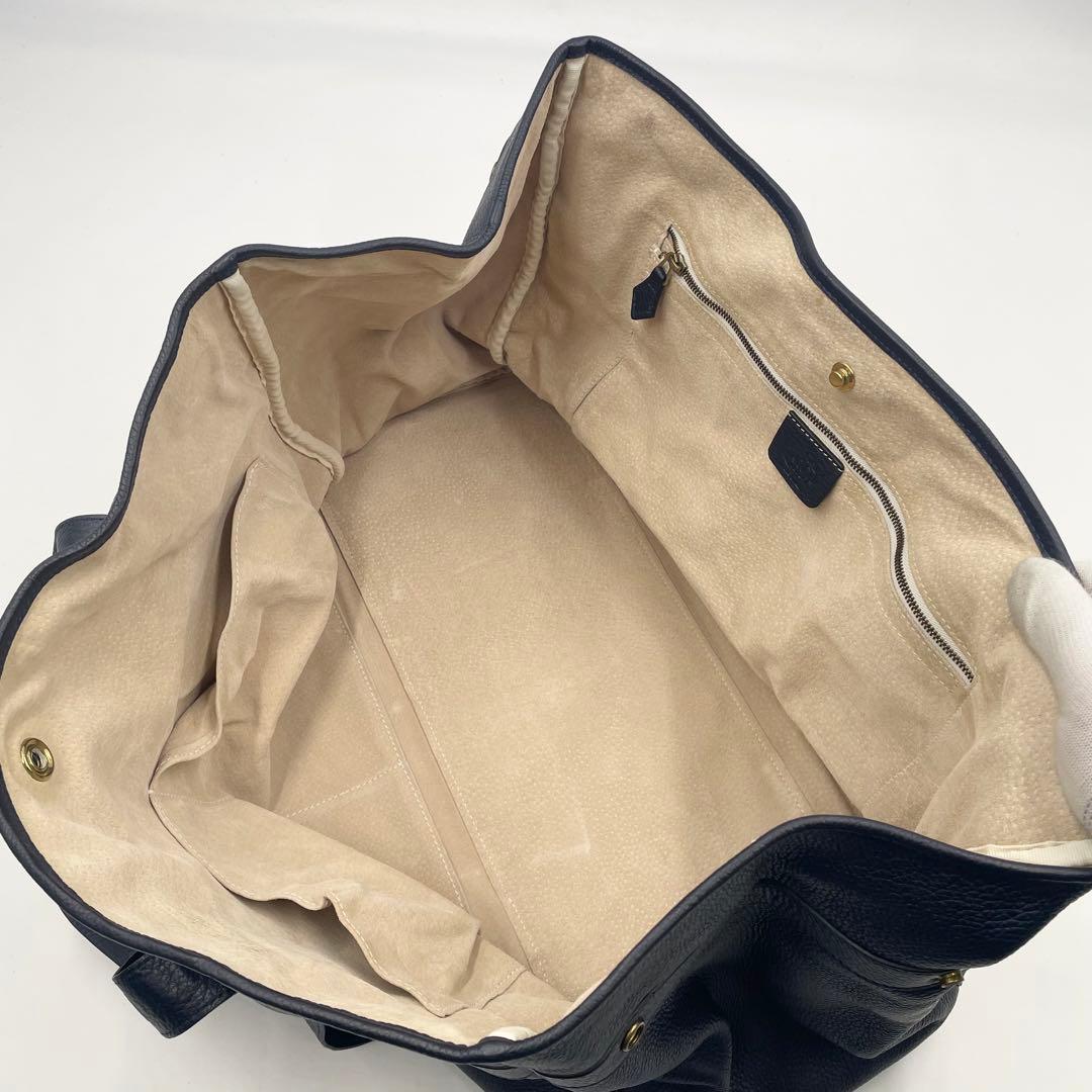 極美品 シセイ アルカンターラトートバッグ 肩掛け A4 スエード ネイビー