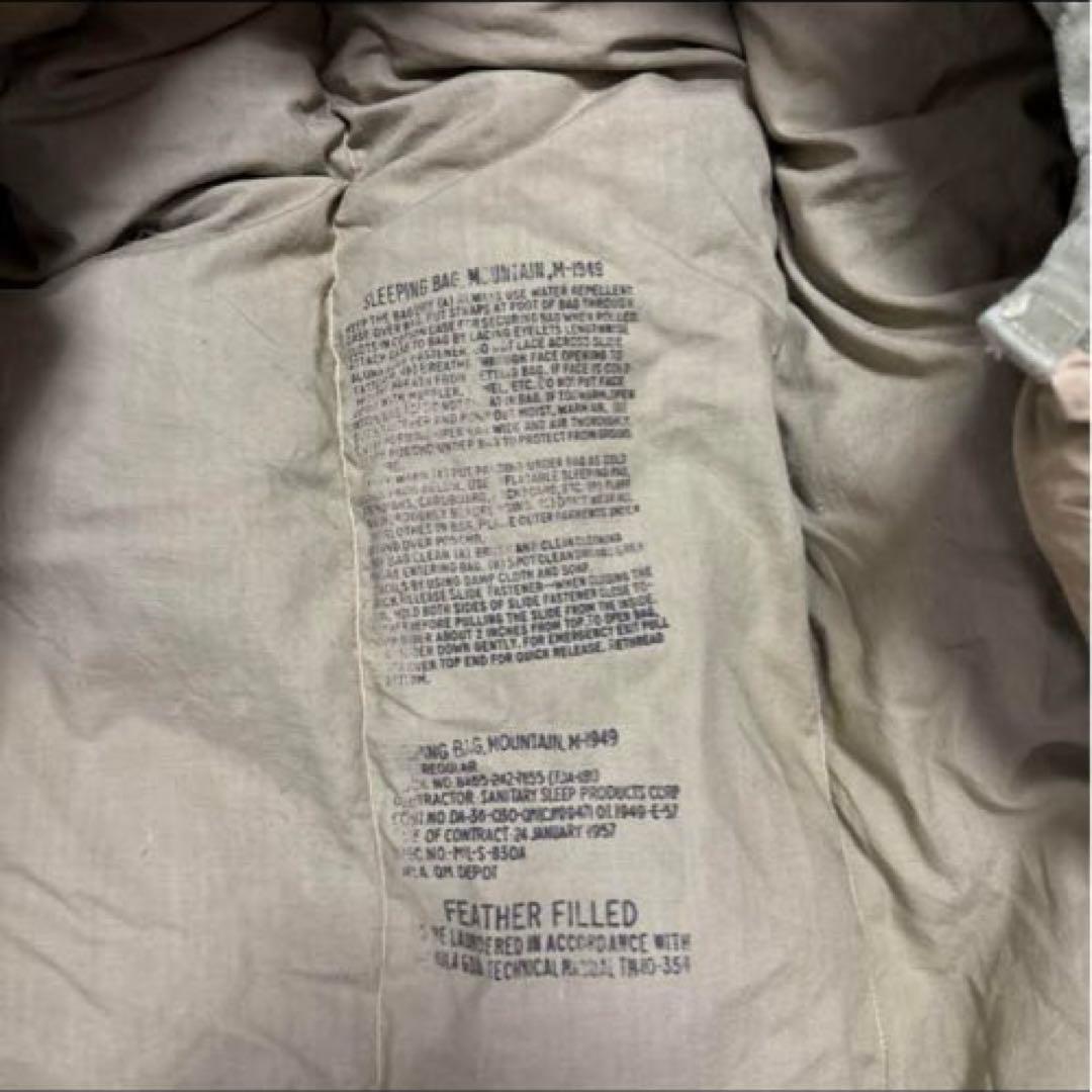 50s 米軍実物 SLEEPING BAG MOUNTAIN M–1949 羽毛
