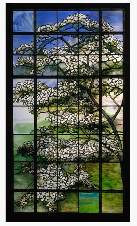 ティファニー ヴィンテージステンドグラス メトロポリタン美術館 大型 ハナミズキ