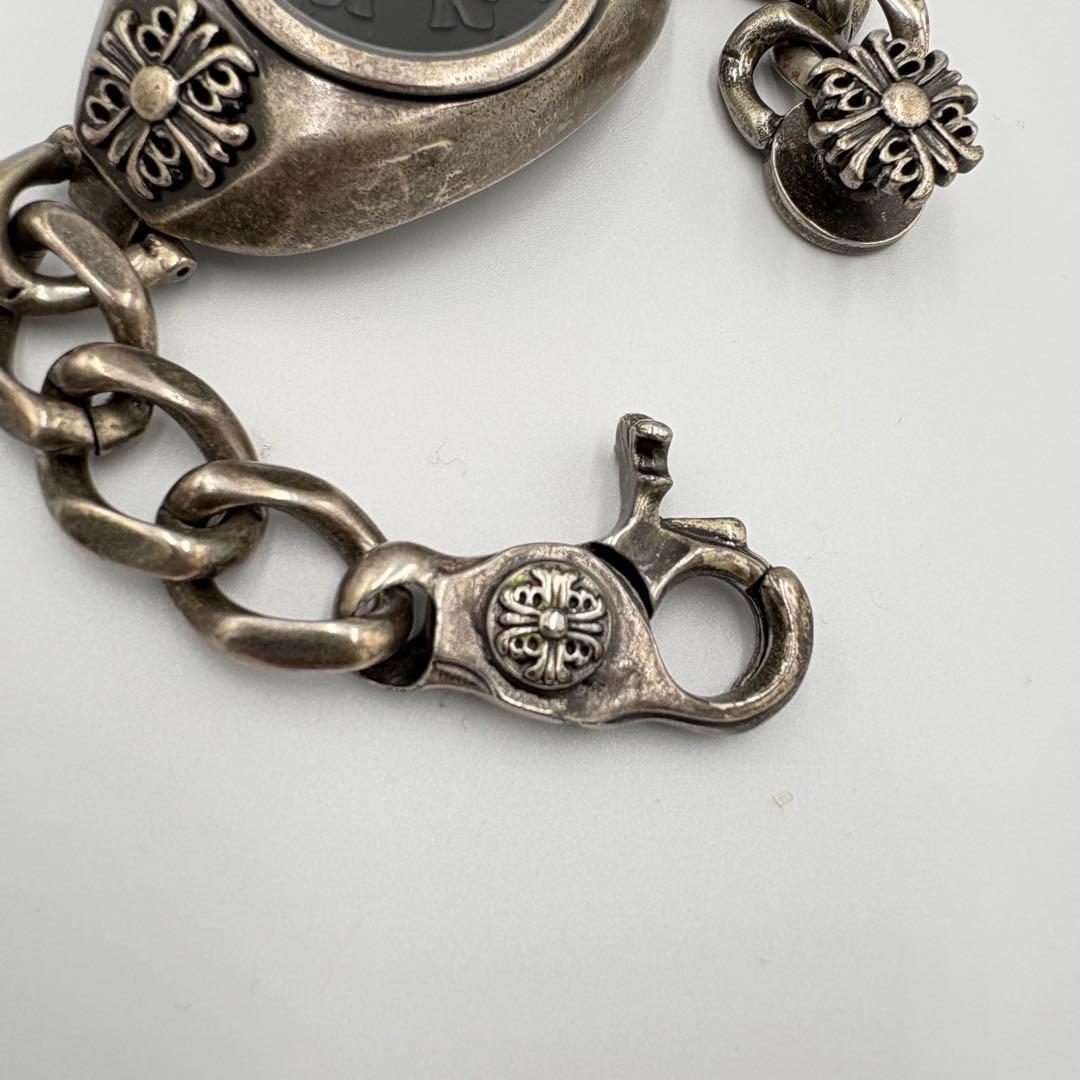 激チャラ 腕時計 チェーンブレスレット 極太 十字架 マットブラック