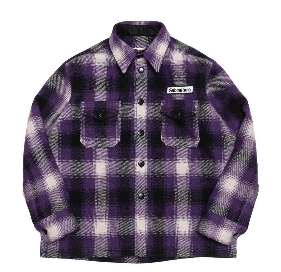 ジャケット・アウター SUBCULTURE OMBRA CHECK JACKET PURPLE 2